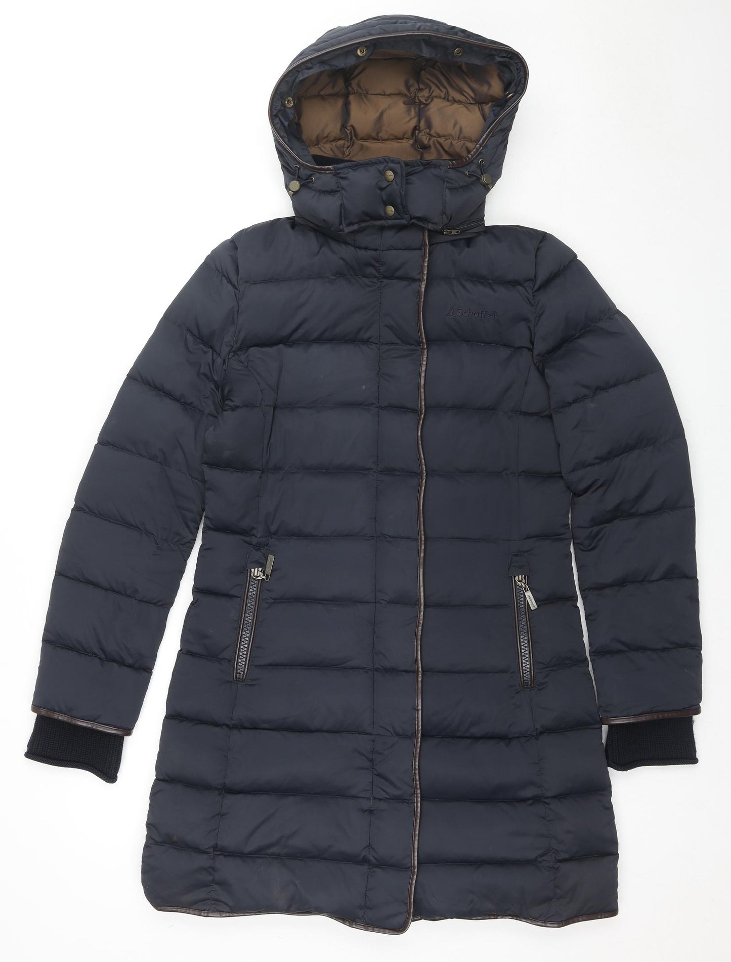 Schöffel Womens Blue Quilted Coat Size 10 Zip