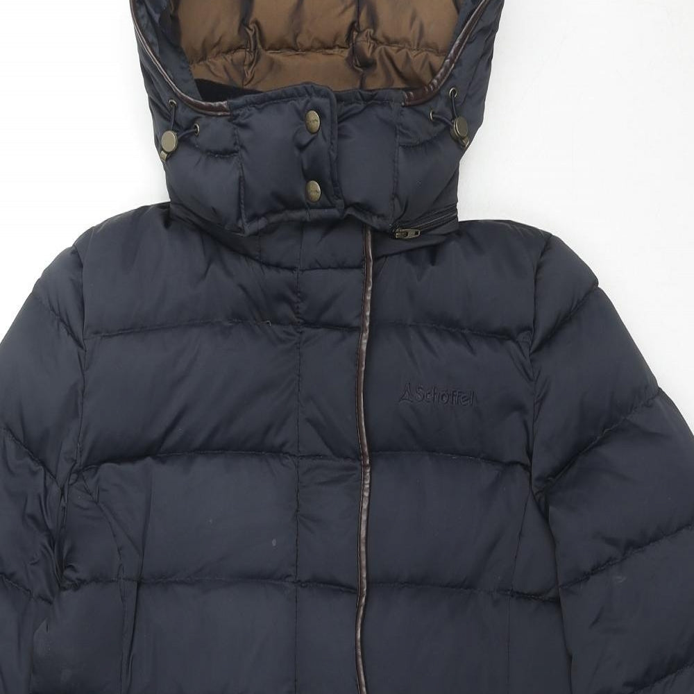 Schöffel Womens Blue Quilted Coat Size 10 Zip