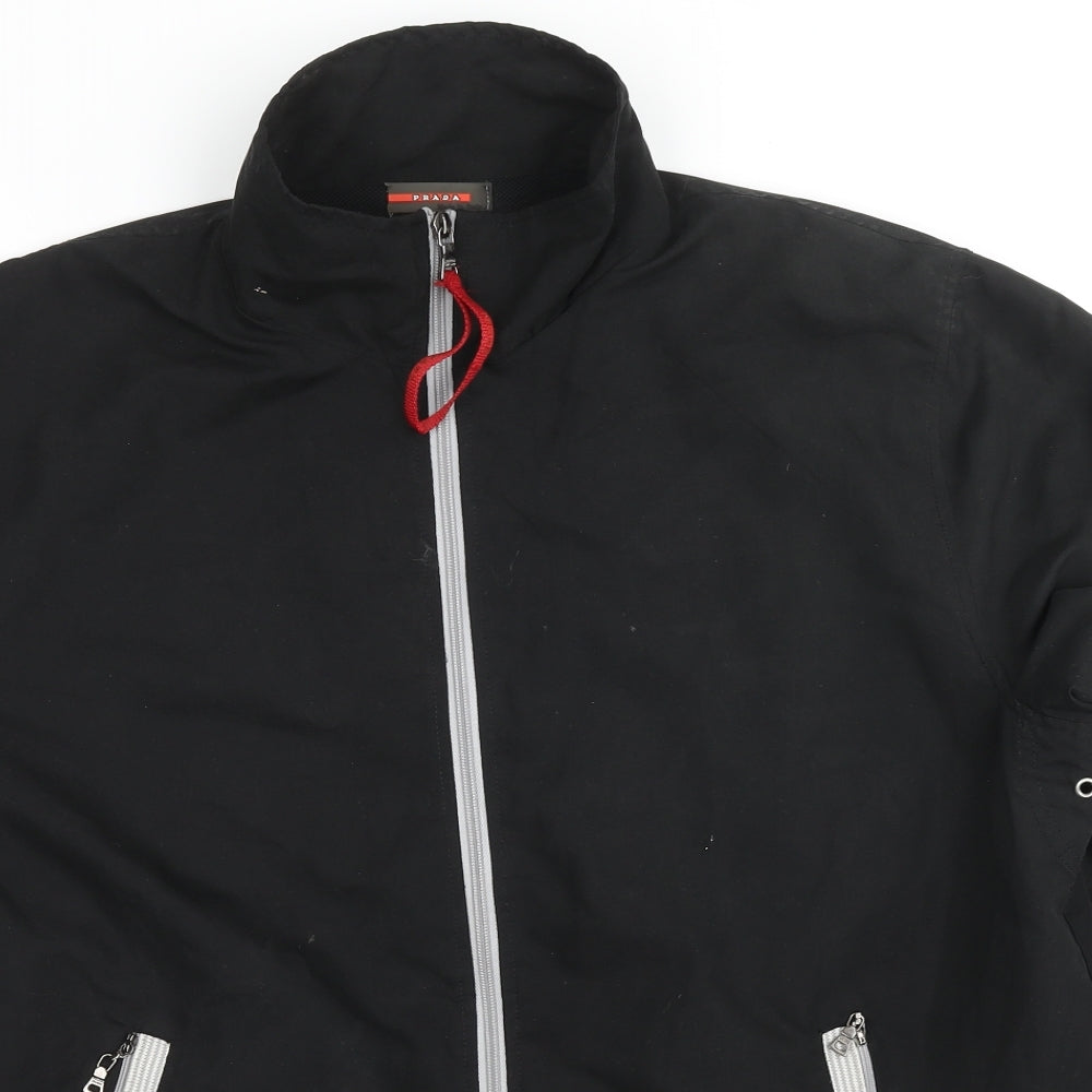 PRADA Mens Black Jacket Size XL Zip