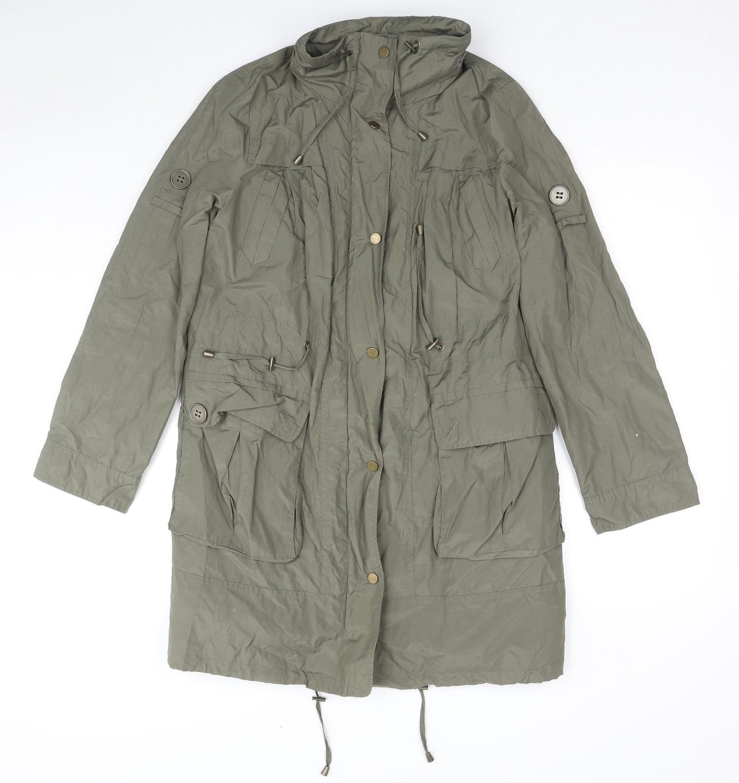 Marks and Spencer Womens Beige Parka Coat Size 12 Zip