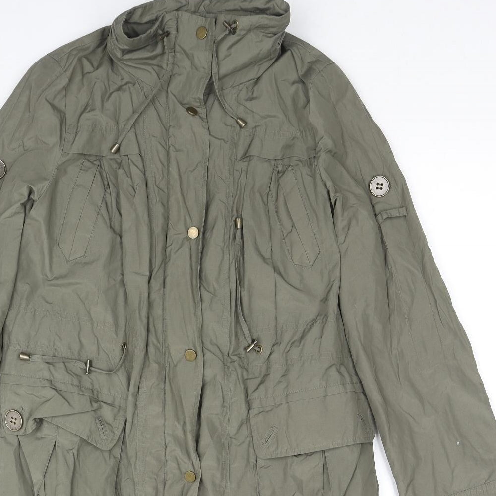 Marks and Spencer Womens Beige Parka Coat Size 12 Zip