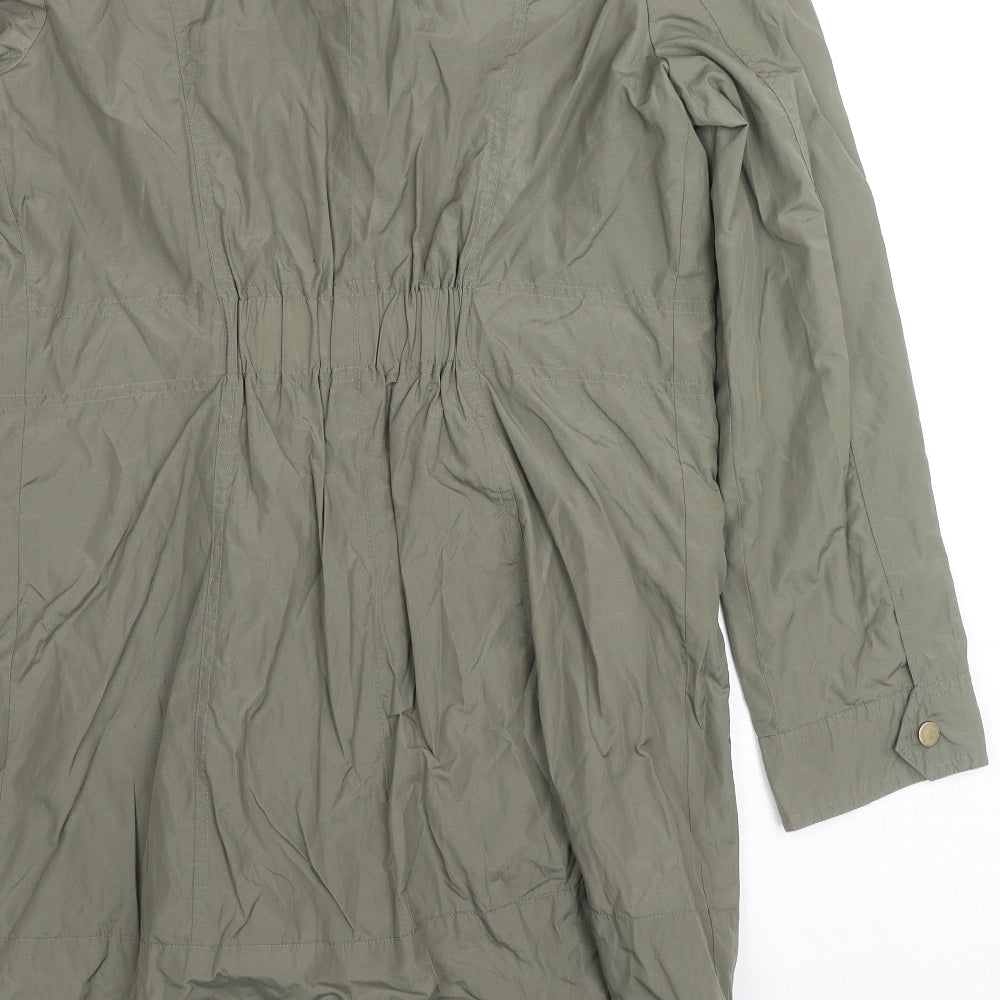 Marks and Spencer Womens Beige Parka Coat Size 12 Zip