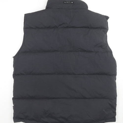 Ben Sherman Mens Black Gilet Waistcoat Size L Zip - Logo