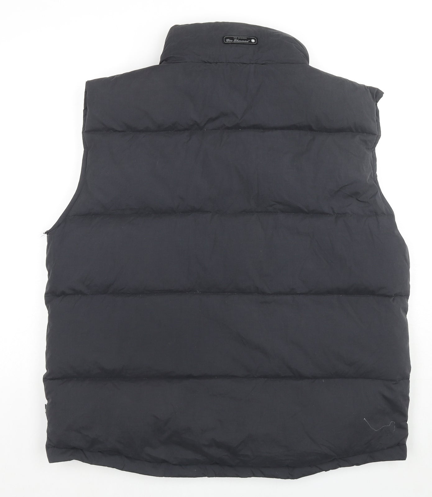Ben Sherman Mens Black Gilet Waistcoat Size L Zip - Logo