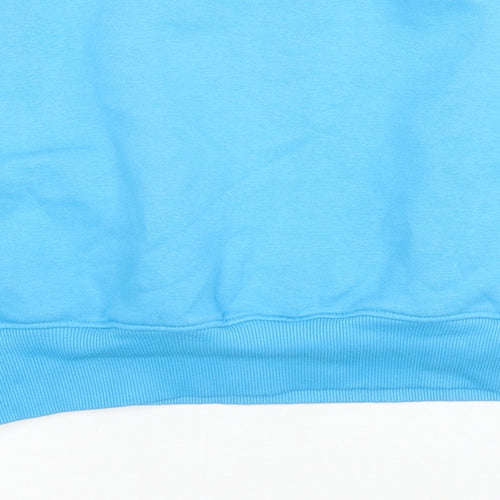 Boohoo Womens Blue Cotton Pullover Sweatshirt Size S Pullover