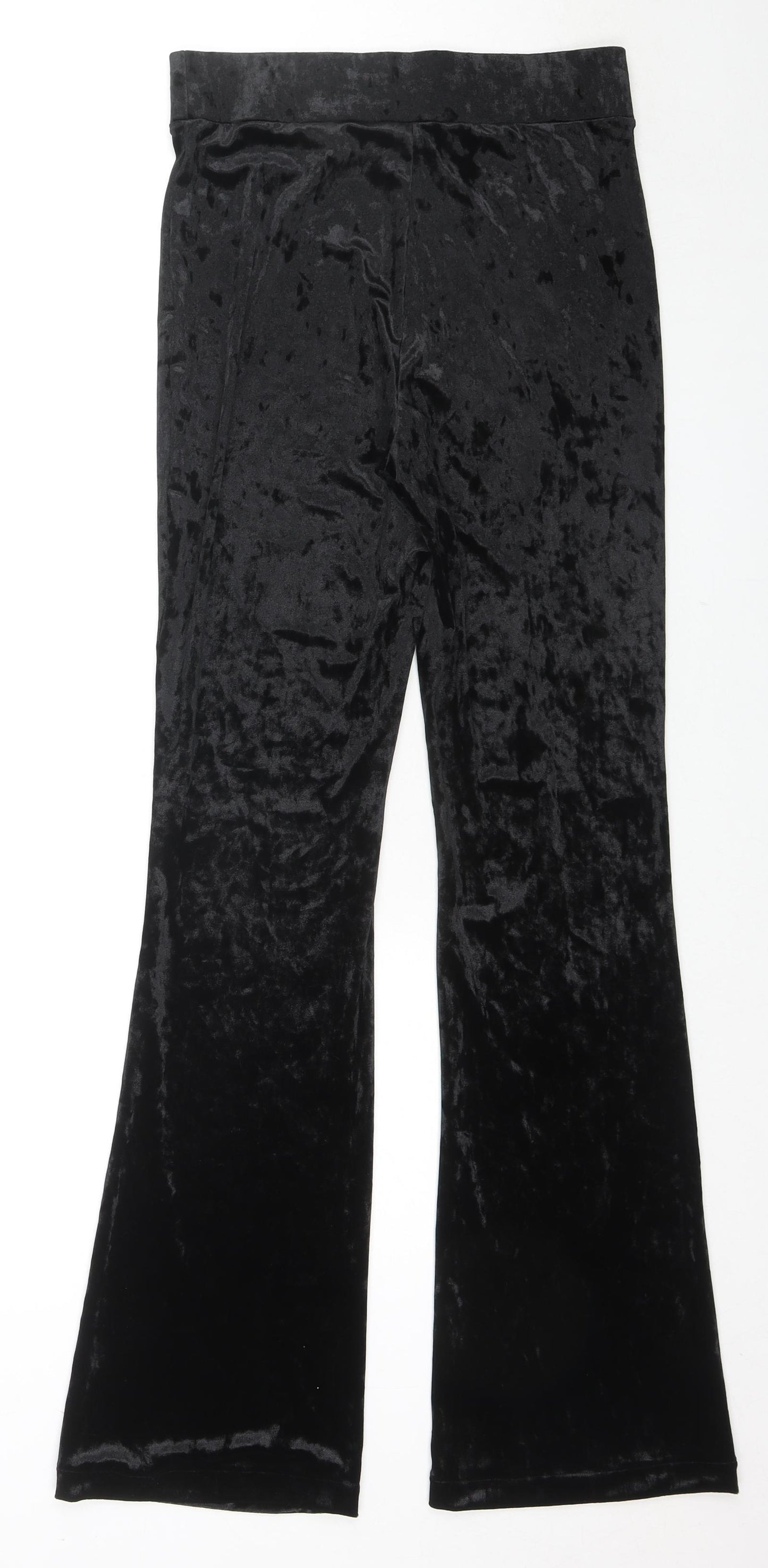 Marks and Spencer Womens Black Polyester Trousers Size 10 L32 in Slim