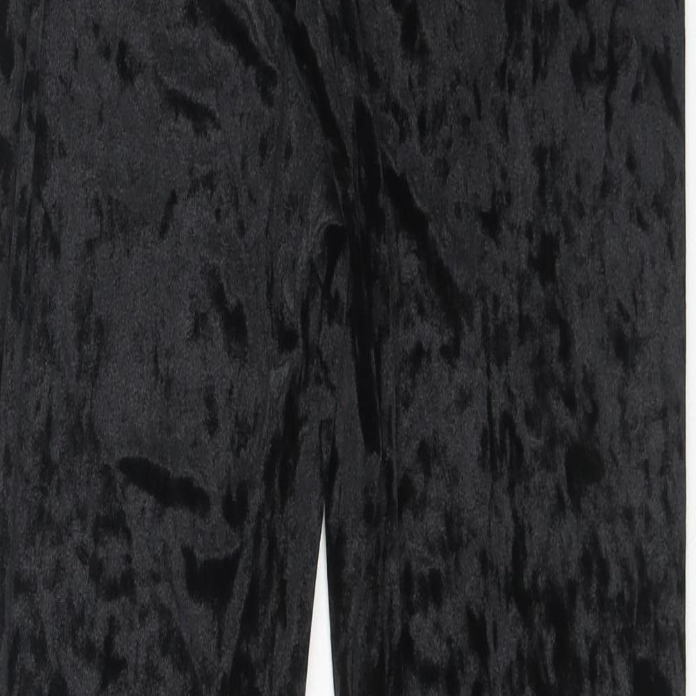 Marks and Spencer Womens Black Polyester Trousers Size 10 L32 in Slim