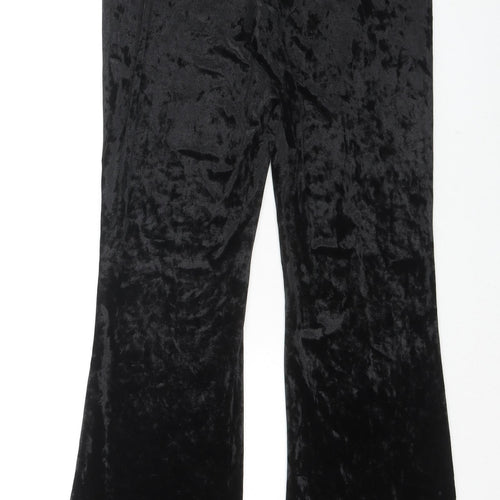 Marks and Spencer Womens Black Polyester Trousers Size 18 L32 in Regular