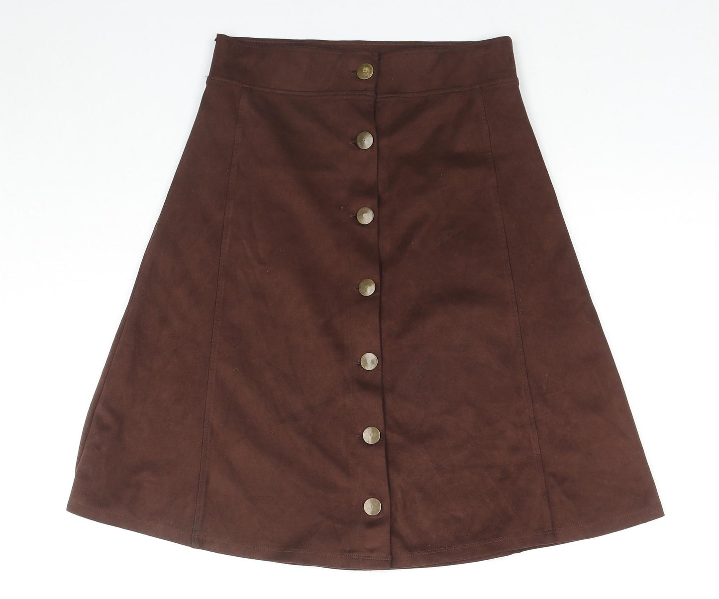 TU Womens Blue Polyester A-Line Skirt Size 12 Button