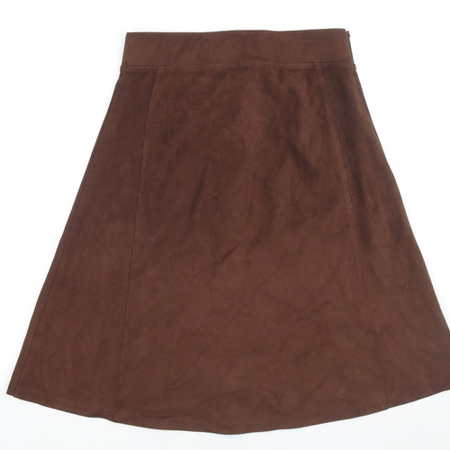 TU Womens Blue Polyester A-Line Skirt Size 12 Button