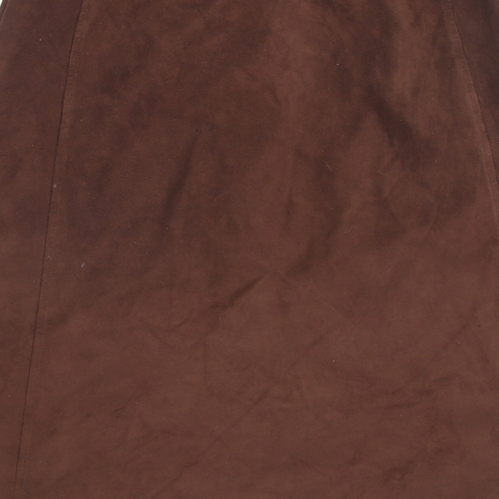 TU Womens Blue Polyester A-Line Skirt Size 12 Button