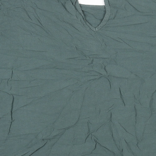 Topshop Womens Grey Viscose Basic Blouse Size 10 Round Neck - Tie