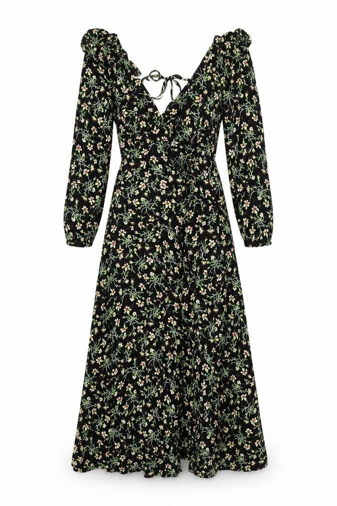 Topshop Womens Multicoloured Floral Viscose Wrap Dress Size 10 V-Neck Tie - Frill