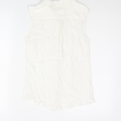 Nümph Womens White Polyester Basic Blouse Size 12 Collared - Lace Trim
