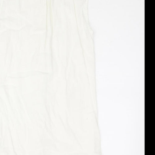 Nümph Womens White Polyester Basic Blouse Size 12 Collared - Lace Trim
