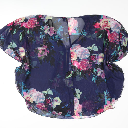 AX Paris Womens Multicoloured Floral Polyester Cover Up Size S - Zip, Size S-M, Sheer
