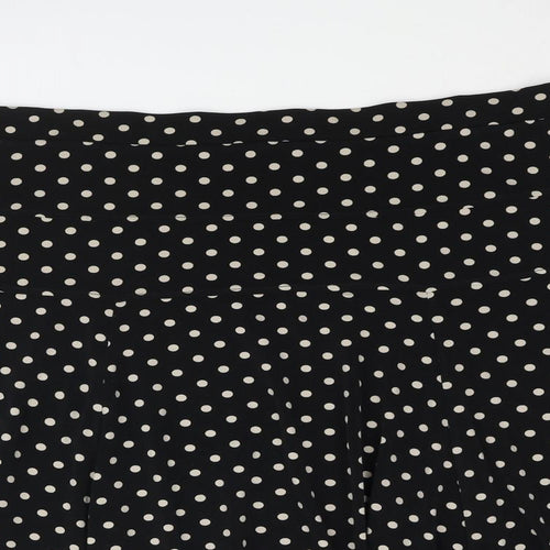 Marks and Spencer Womens Black Polka Dot Polyester Flare Skirt Size 18