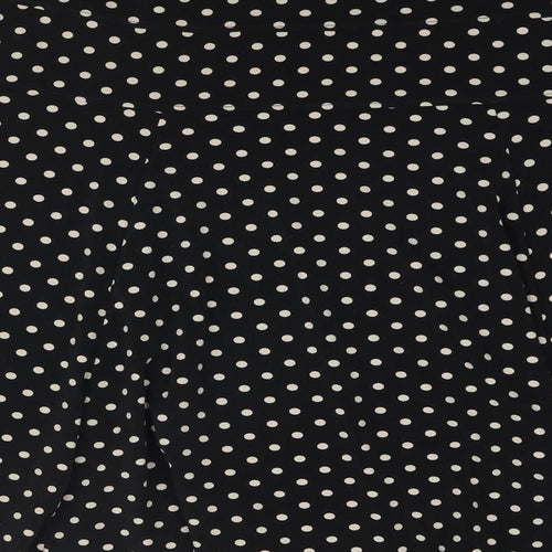 Marks and Spencer Womens Black Polka Dot Polyester Flare Skirt Size 18