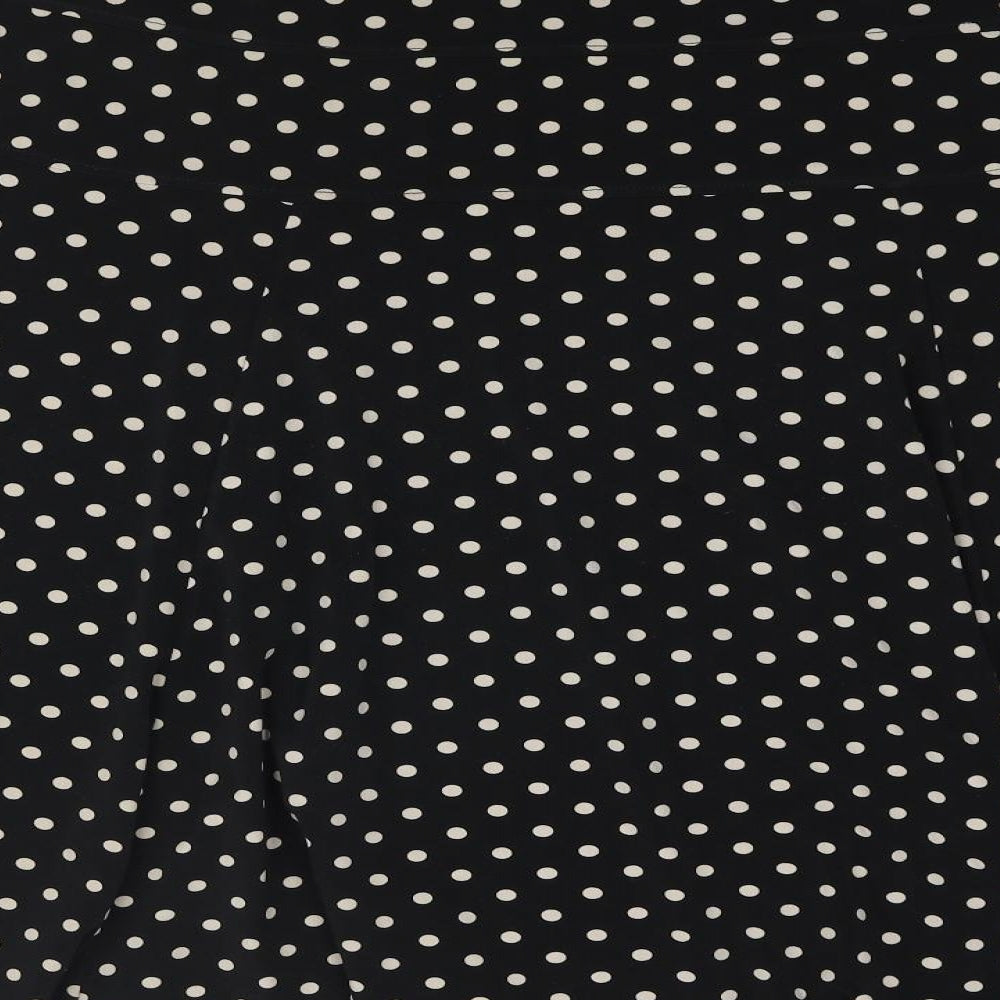 Marks and Spencer Womens Black Polka Dot Polyester Flare Skirt Size 18