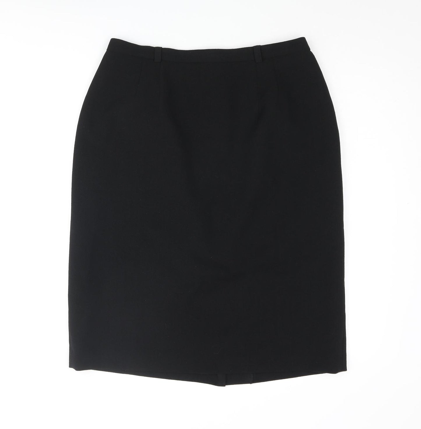 Viyella Womens Black Polyester Straight & Pencil Skirt Size 14 Zip