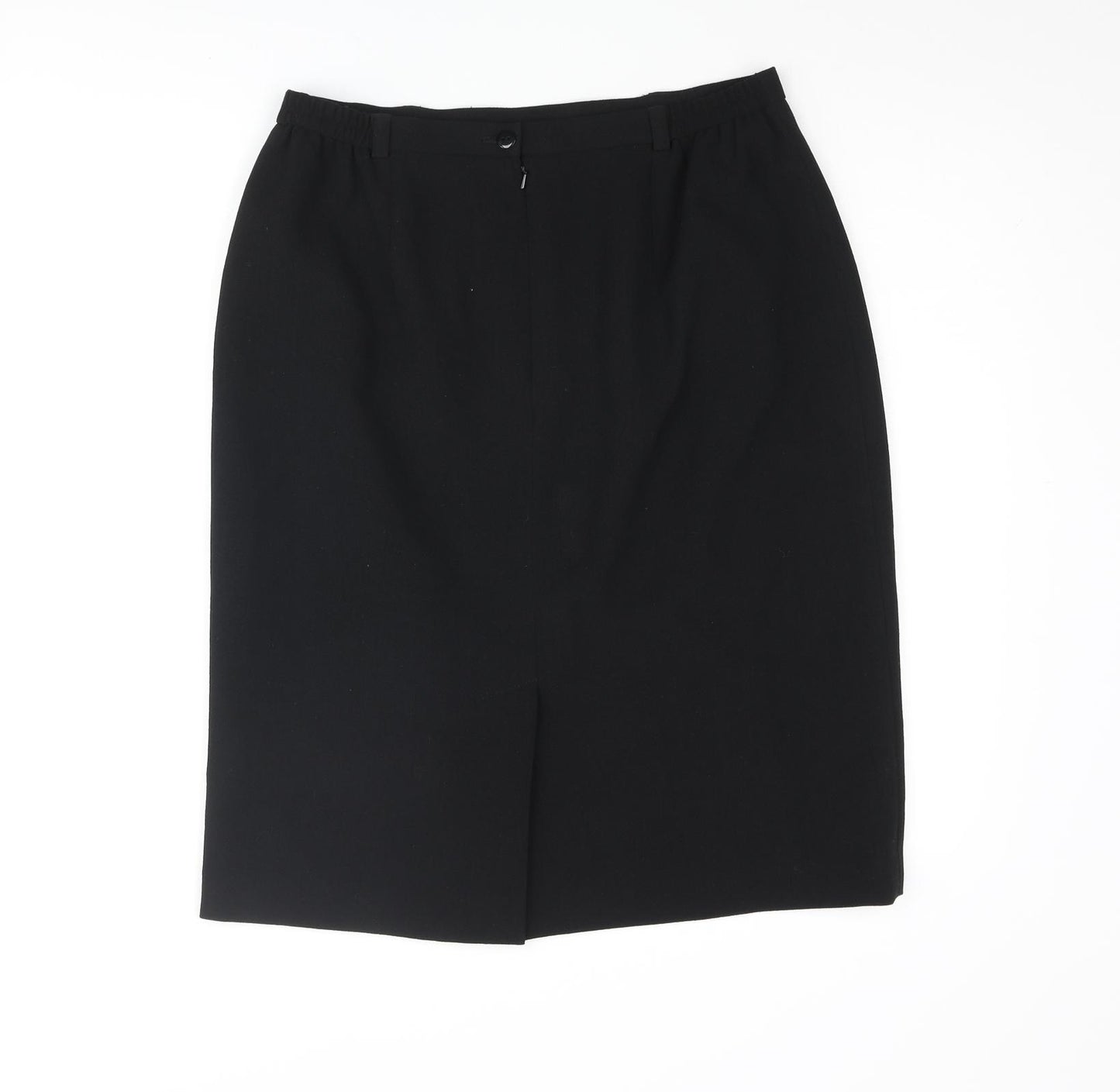 Viyella Womens Black Polyester Straight & Pencil Skirt Size 14 Zip