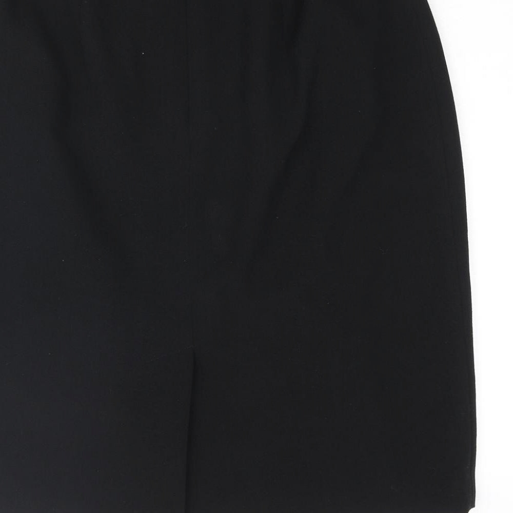 Viyella Womens Black Polyester Straight & Pencil Skirt Size 14 Zip