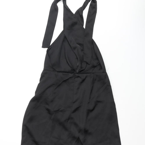 Zara Womens Black Polyester Basic Blouse Size S Halter - Rouched