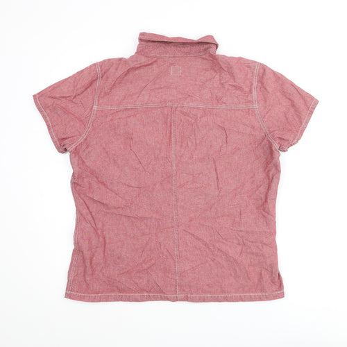 Gap Womens Red Polyester Basic Button-Up Size XL Collared