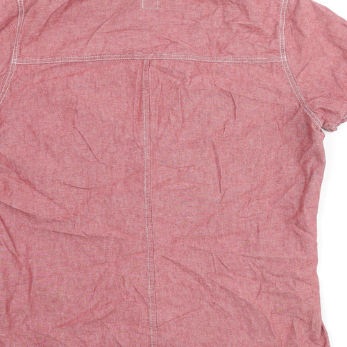 Gap Womens Red Polyester Basic Button-Up Size XL Collared