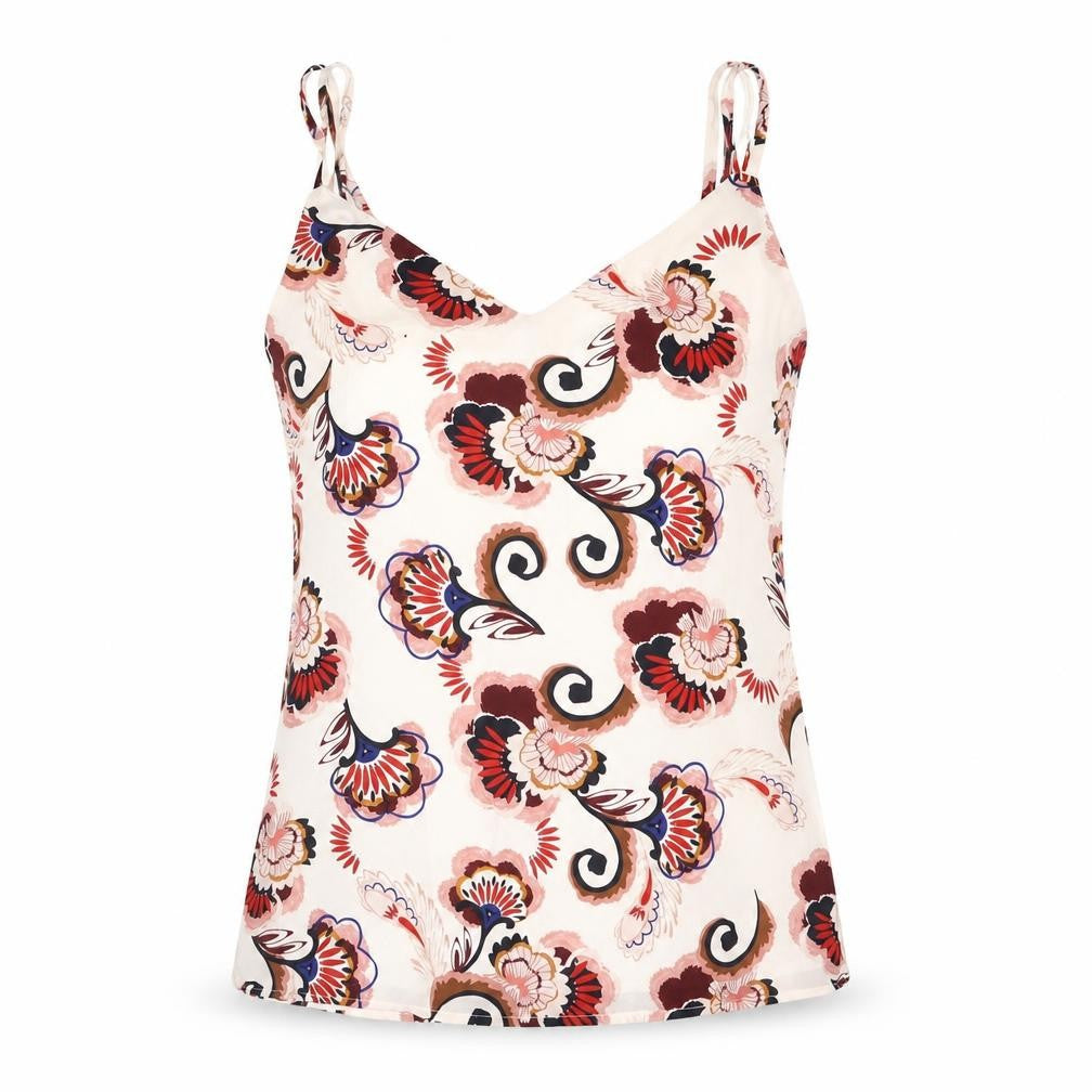 Marks & Spencer Womens Multicoloured Geometric Polyester Basic Tank Size 6 V-Neck