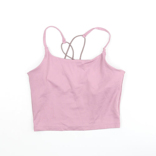 H&M Womens Purple Polyester Cropped Tank Size S Scoop Neck Pullover