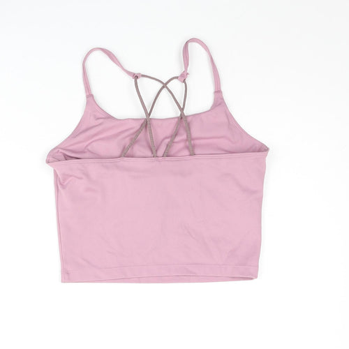 H&M Womens Purple Polyester Cropped Tank Size S Scoop Neck Pullover
