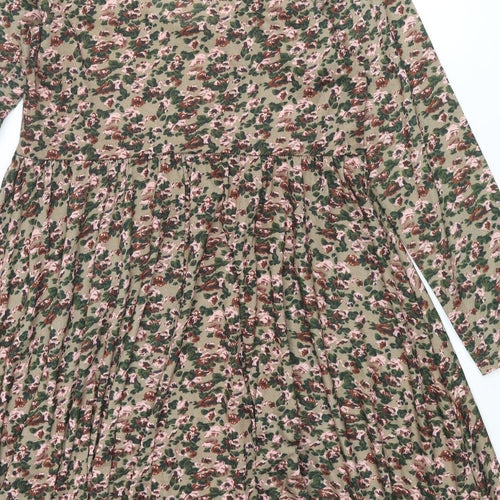 Simply Be Womens Multicoloured Floral Polyester A-Line Size 14 Scoop Neck Pullover
