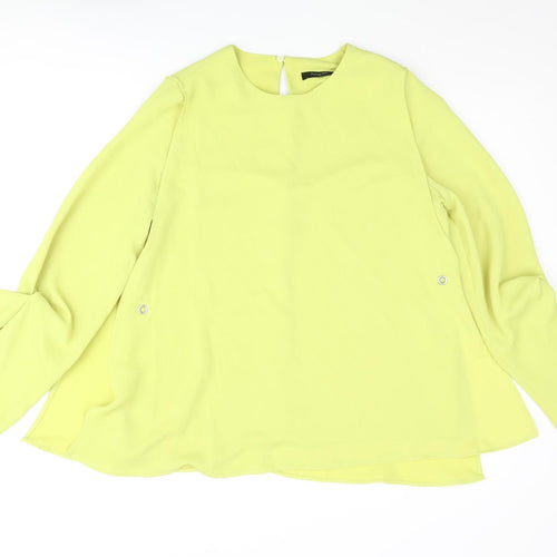 Autograph Womens Green Polyester Basic Blouse Size 10 Round Neck - Layered