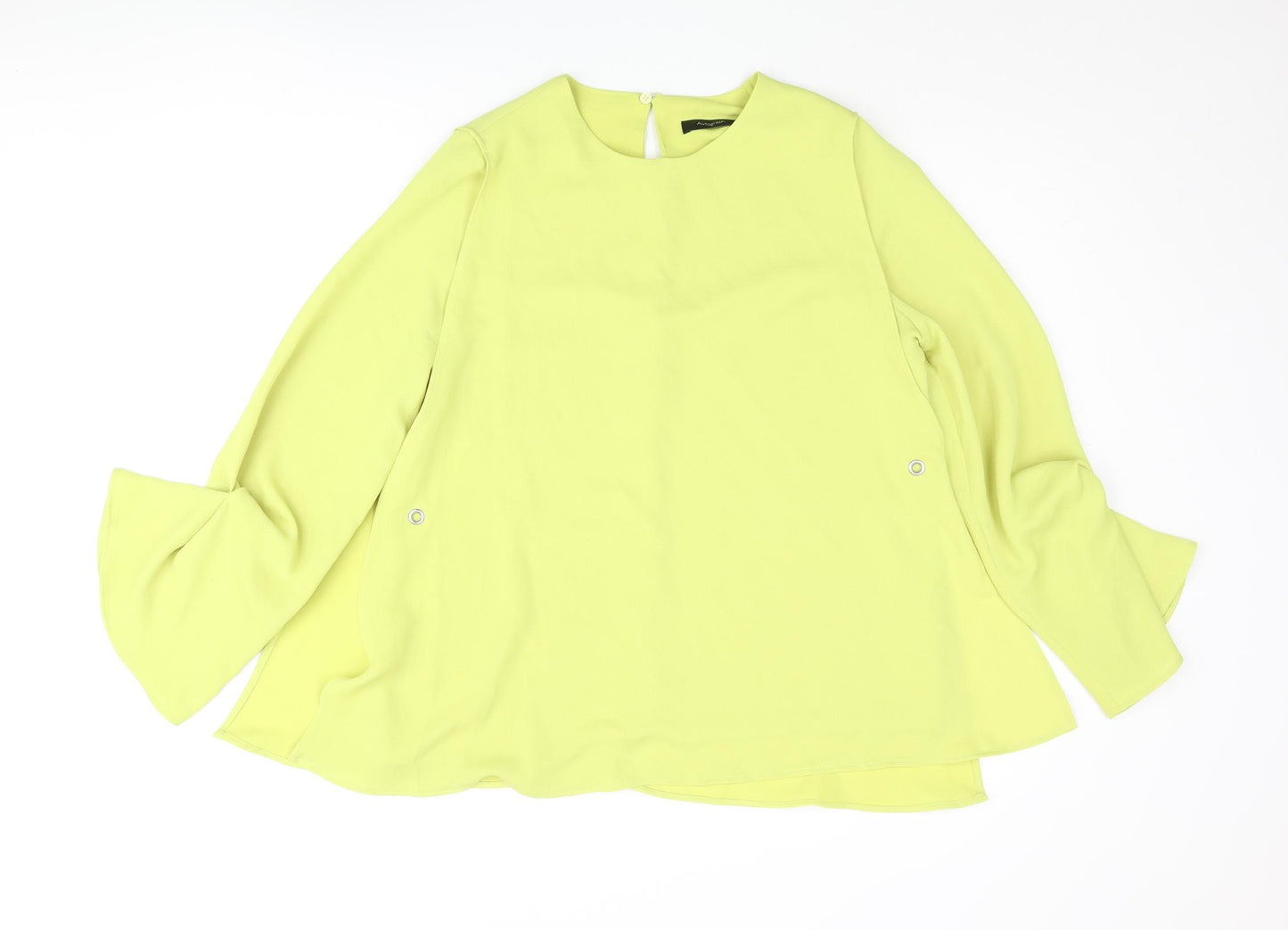 Autograph Womens Green Polyester Basic Blouse Size 10 Round Neck - Layered