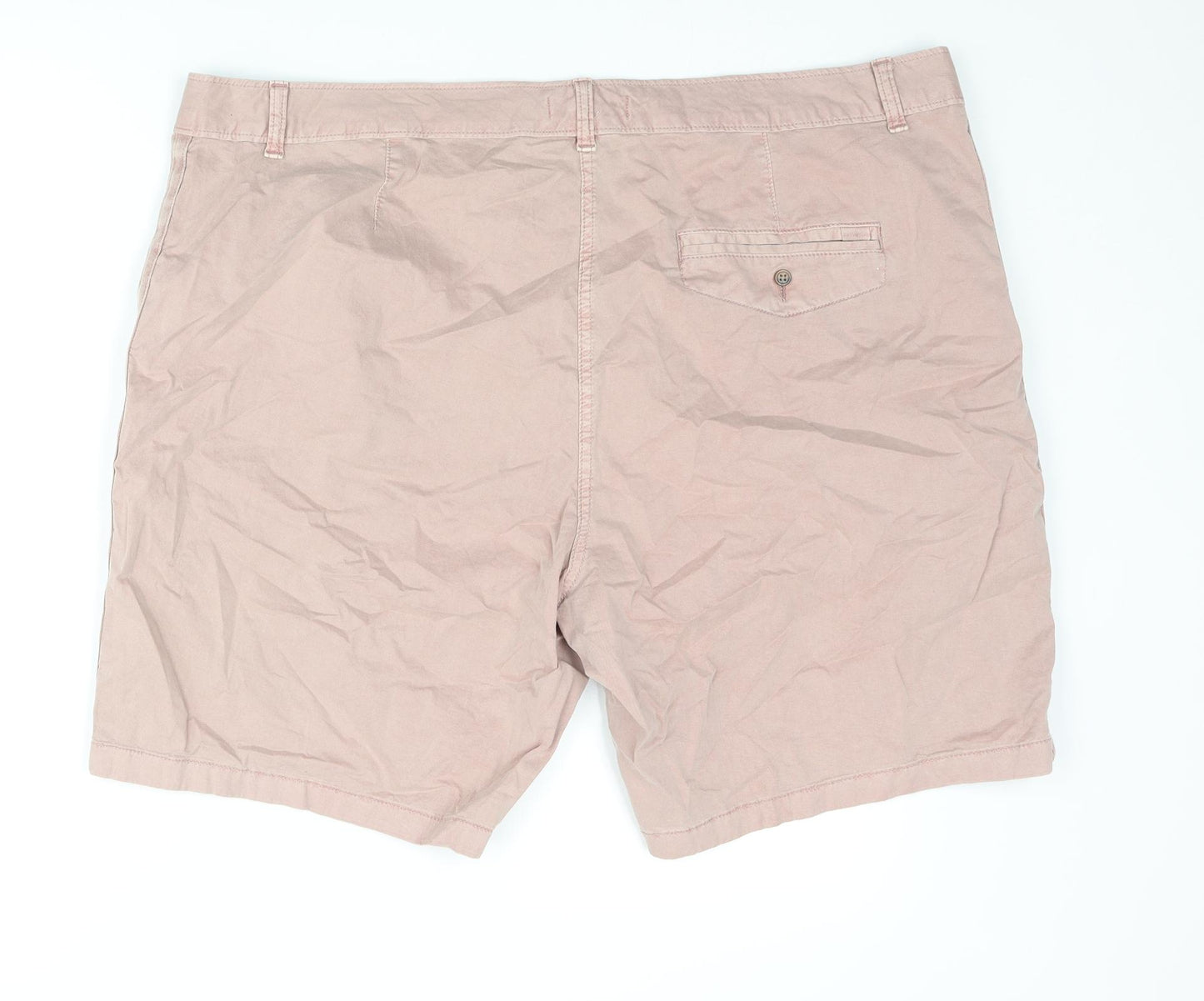Marks and Spencer Womens Pink Cotton Chino Shorts Size 22 L9 in Regular Zip