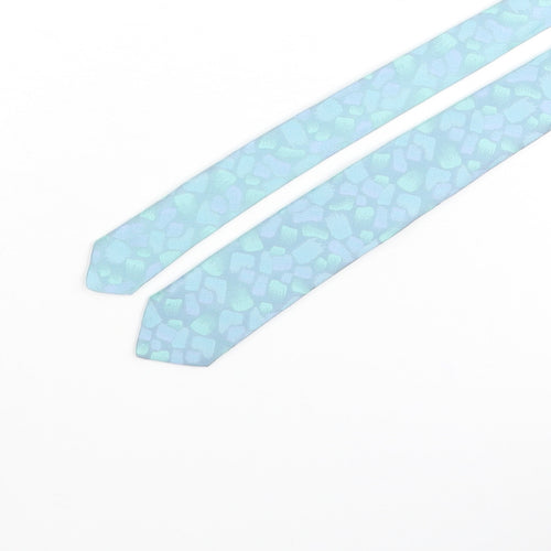Gilt Edge Mens Blue Geometric Polyester Pointed Tie One Size