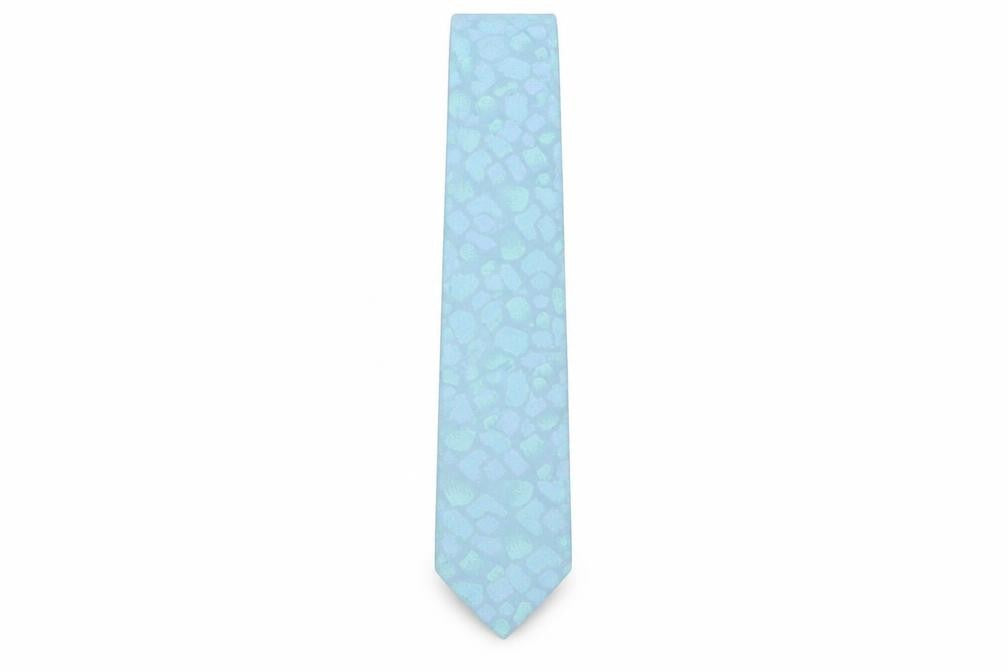 Front view of Gilt Edge men’s blue geometric polyester pointed tie one size