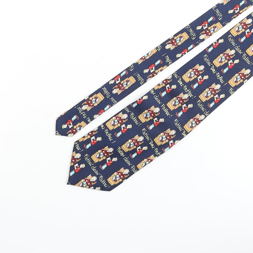 Florence & Fred Mens Blue Geometric Polyester Pointed Tie One Size - Father Dear Father