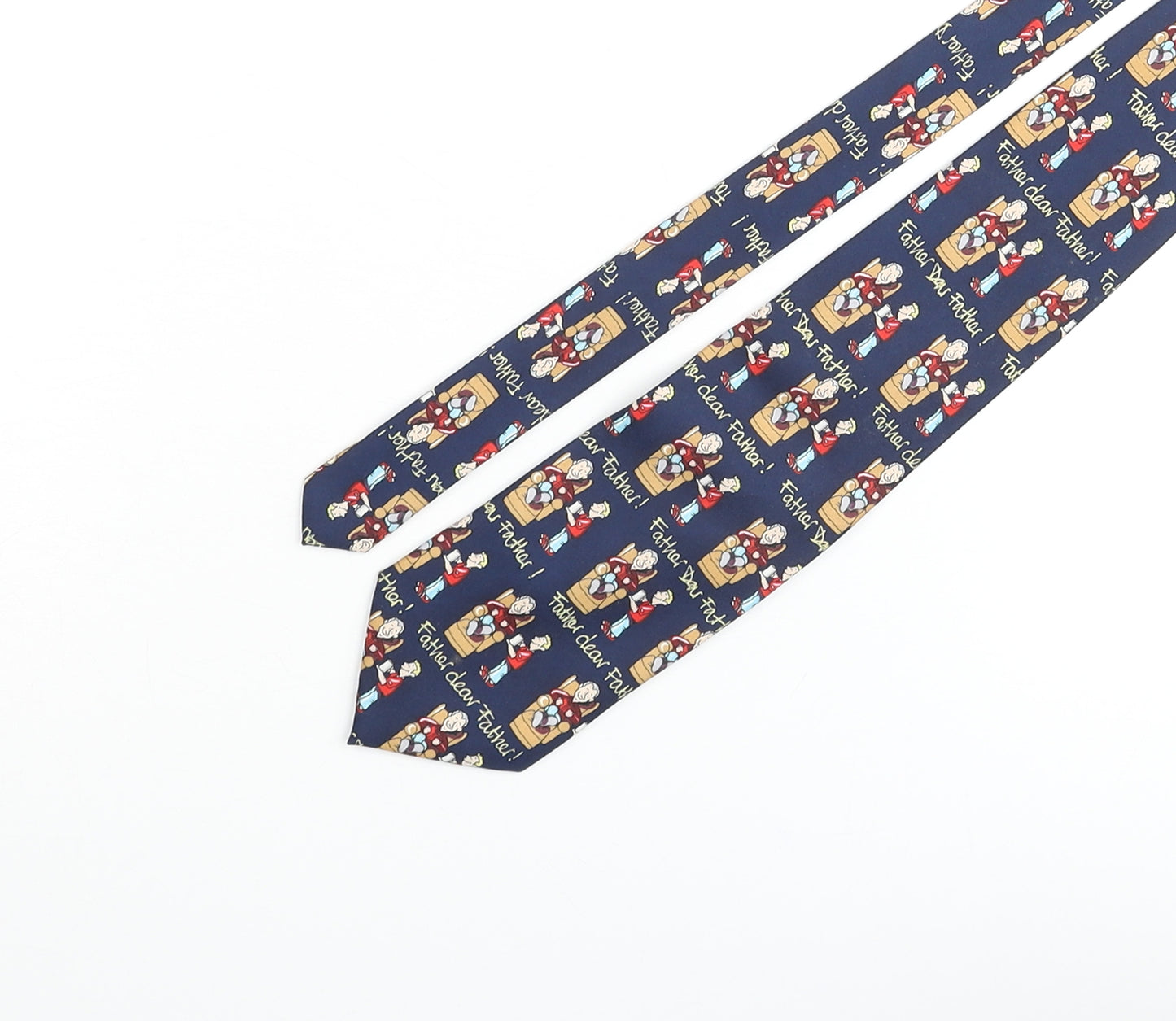 Florence & Fred Mens Blue Geometric Polyester Pointed Tie One Size - Father Dear Father