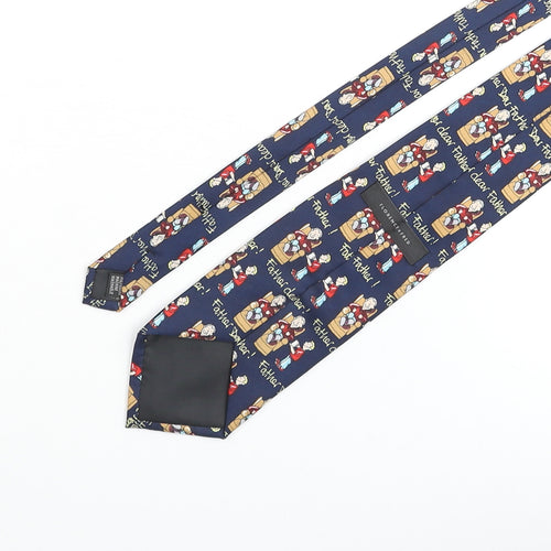 Florence & Fred Mens Blue Geometric Polyester Pointed Tie One Size - Father Dear Father