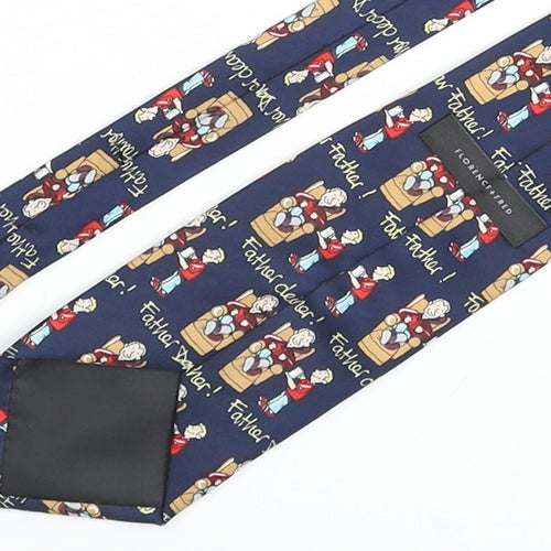 Florence & Fred Mens Blue Geometric Polyester Pointed Tie One Size - Father Dear Father