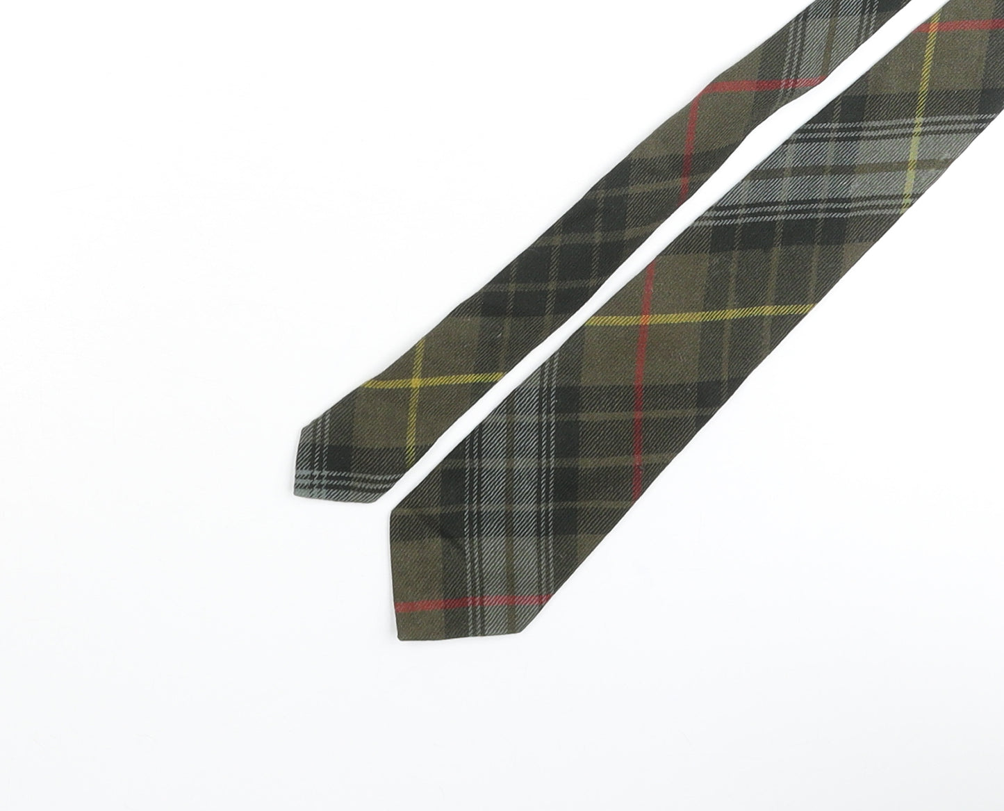 Stewart Hunting Mens Green Plaids & Checks Wool Pointed Tie One Size