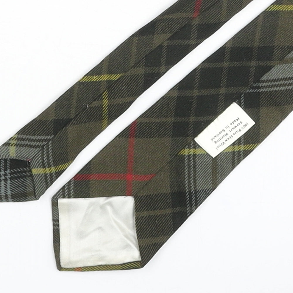 Stewart Hunting Mens Green Plaids & Checks Wool Pointed Tie One Size