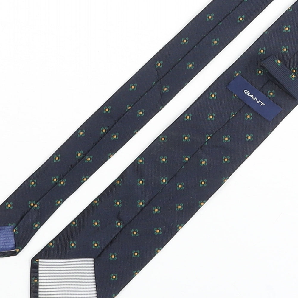 GANT Mens Blue Geometric Silk Pointed Tie One Size - Floral