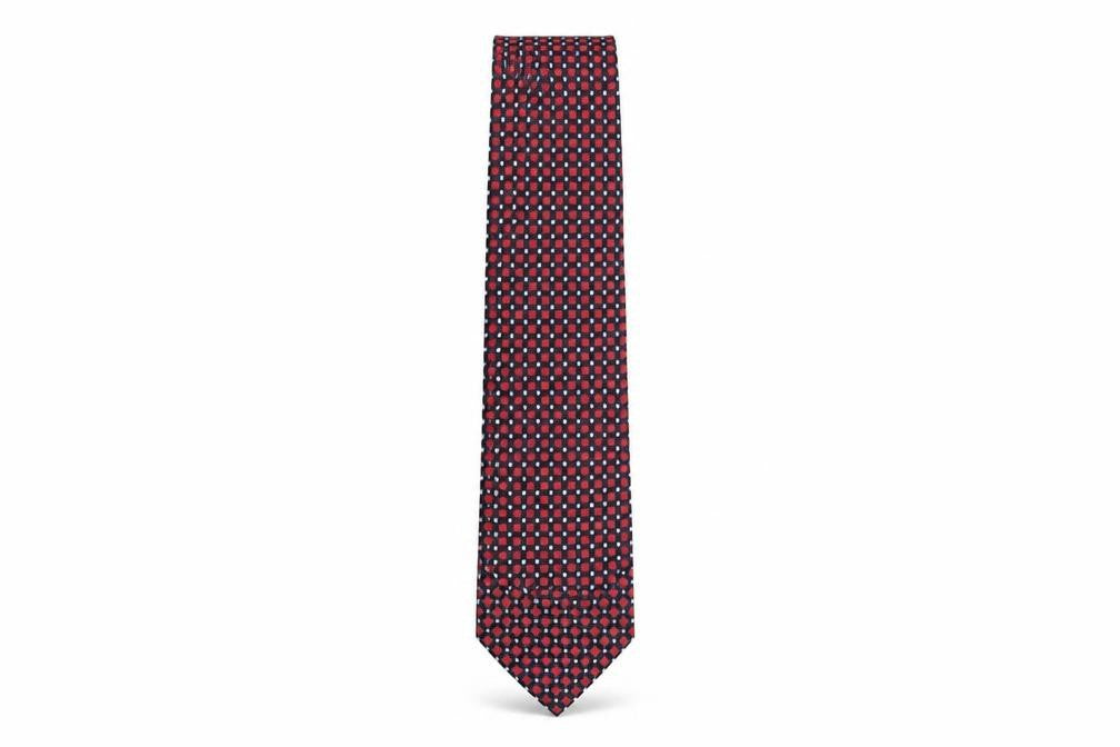 Front view of Tie Rack men’s multicoloured plaids & checks polyester pointed tie one size