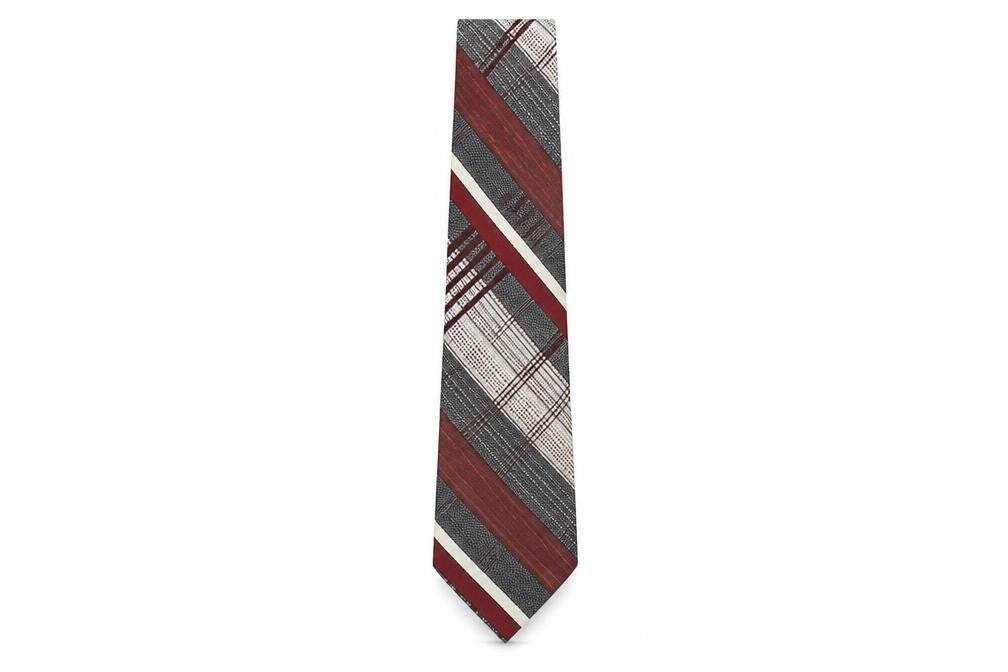 Front view of Michaelsons men’s multicoloured plaids & checks polyester pointed tie one size