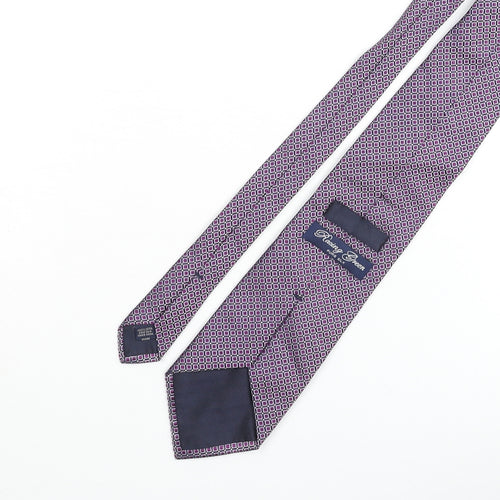 Racing Green Mens Multicoloured Plaids & Checks Silk Pointed Tie One Size