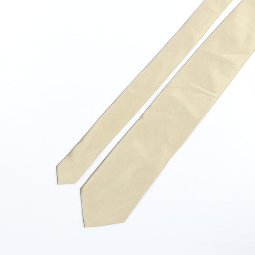 Milan Mens Gold Silk Pointed Tie One Size