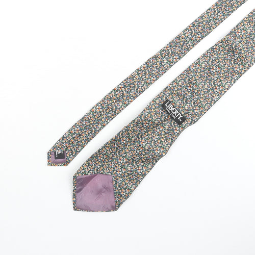 Liberty Mens Multicoloured Geometric Cotton Pointed Tie One Size